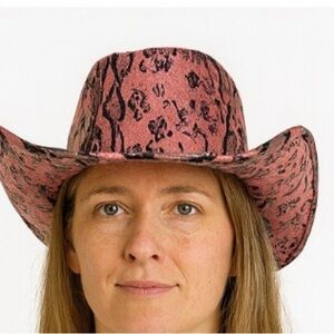 Pink/black Snake Print Women's Hat bendable western cowgirl costume cosplay